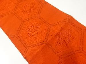 亀甲に花模様織出し名古屋帯